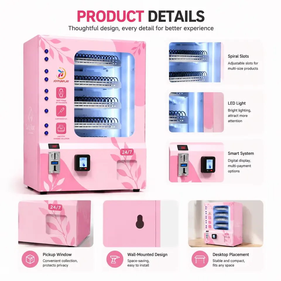 Compact vending cabinet reference with touchscreen and payment hardware