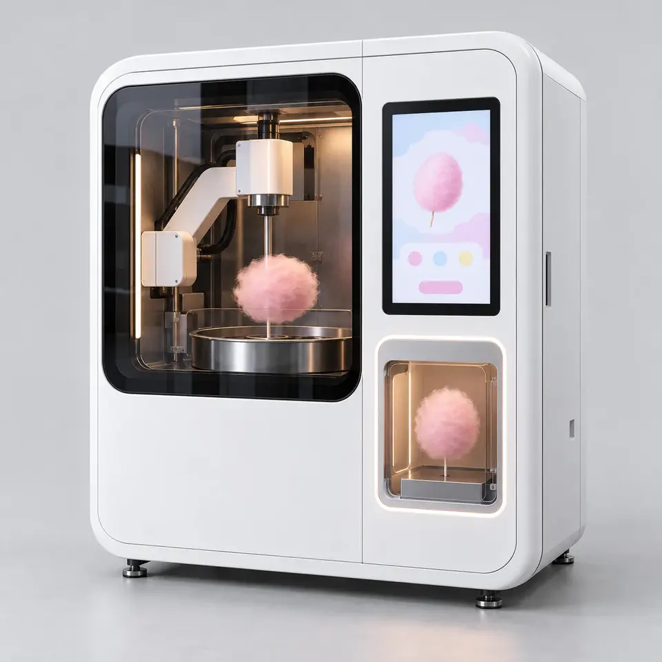 Automatic Cotton Candy Vending Machine AI concept illustration