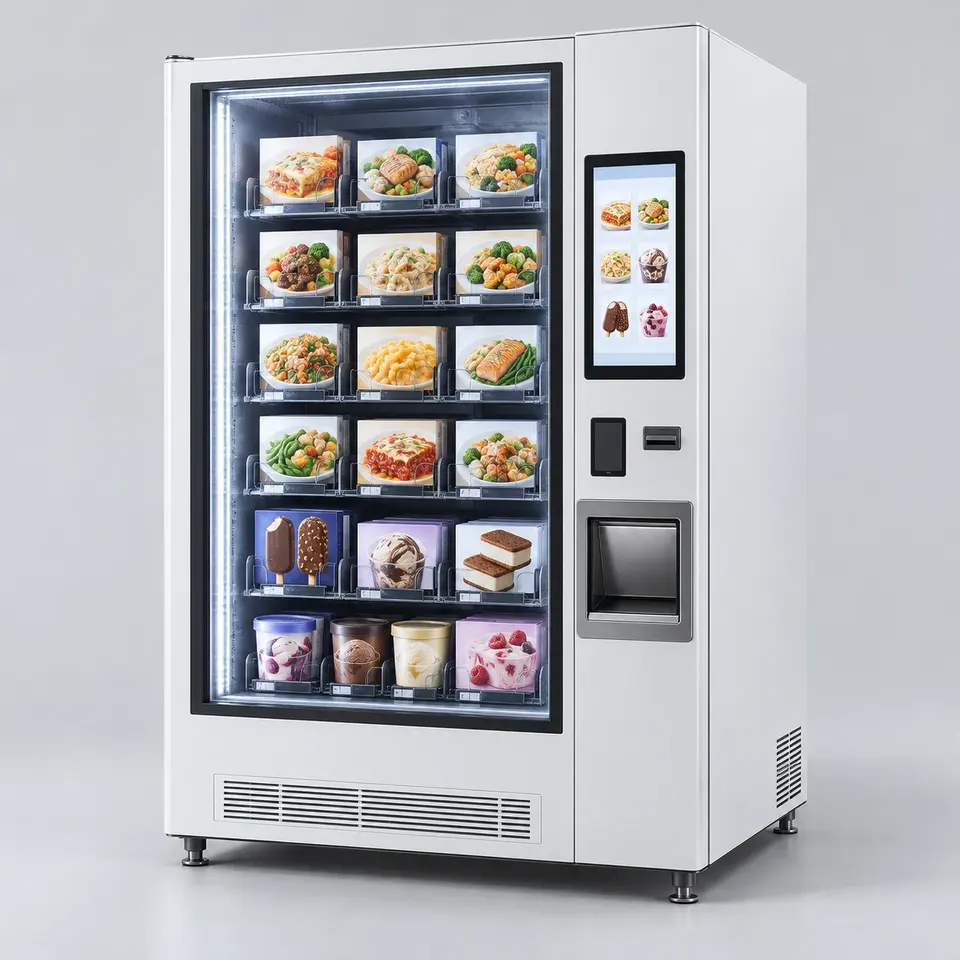 Frozen Food Vending Machine AI concept illustration